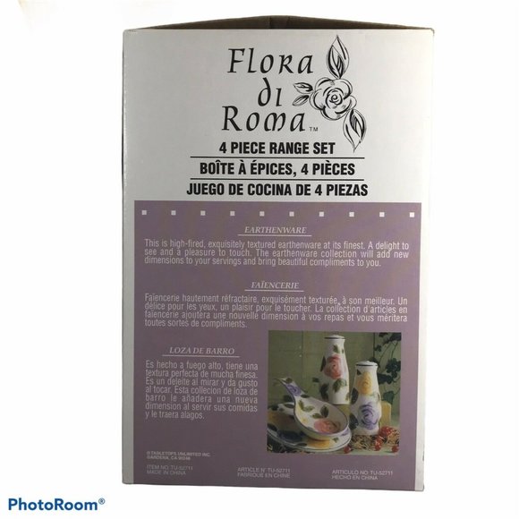 Vintage Tabletops Unlimited Flora di Roma 4 Piece Range Set New - Picture 2 of 7